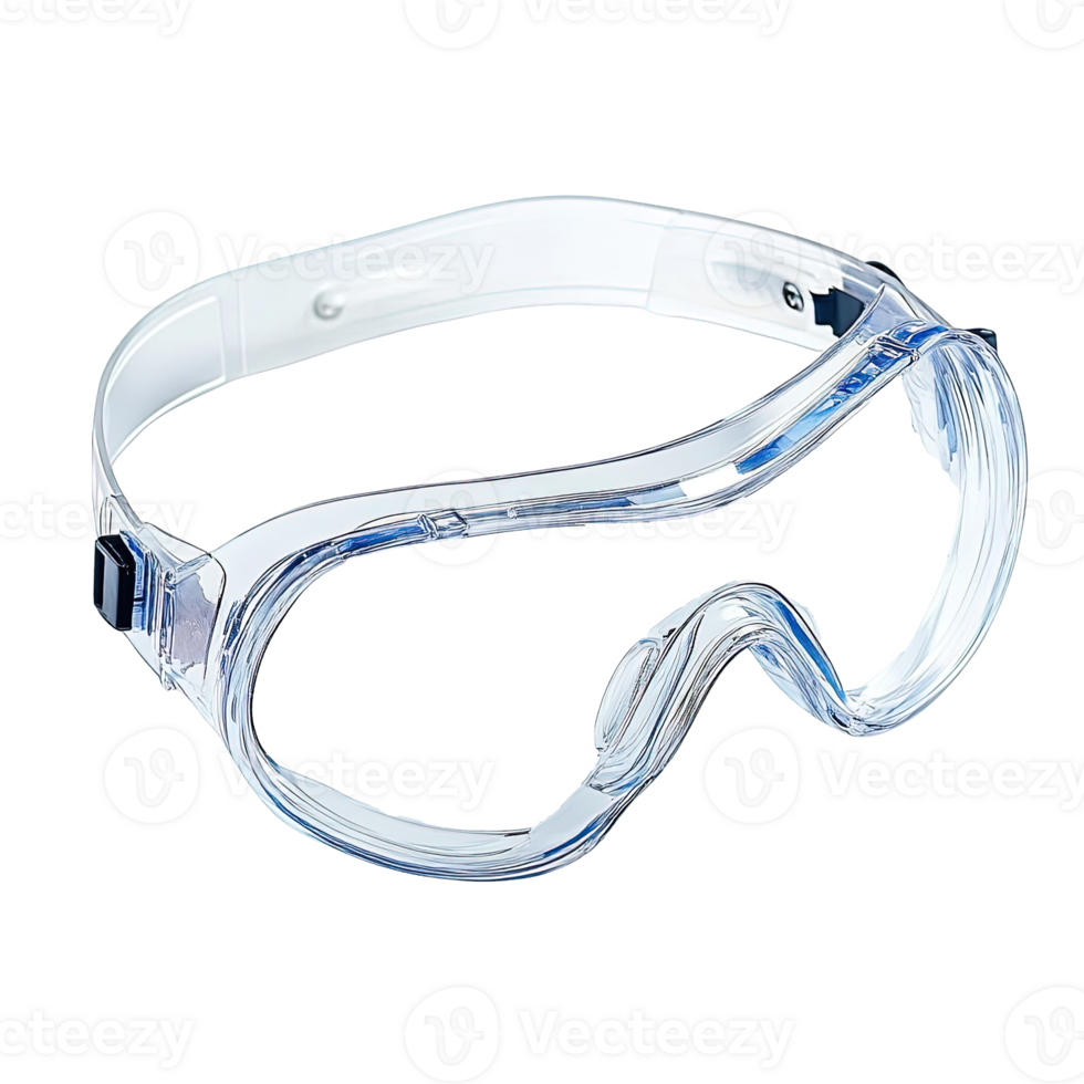 Full-Coverage Clear Safety Goggles Isolated on Transparent Background png