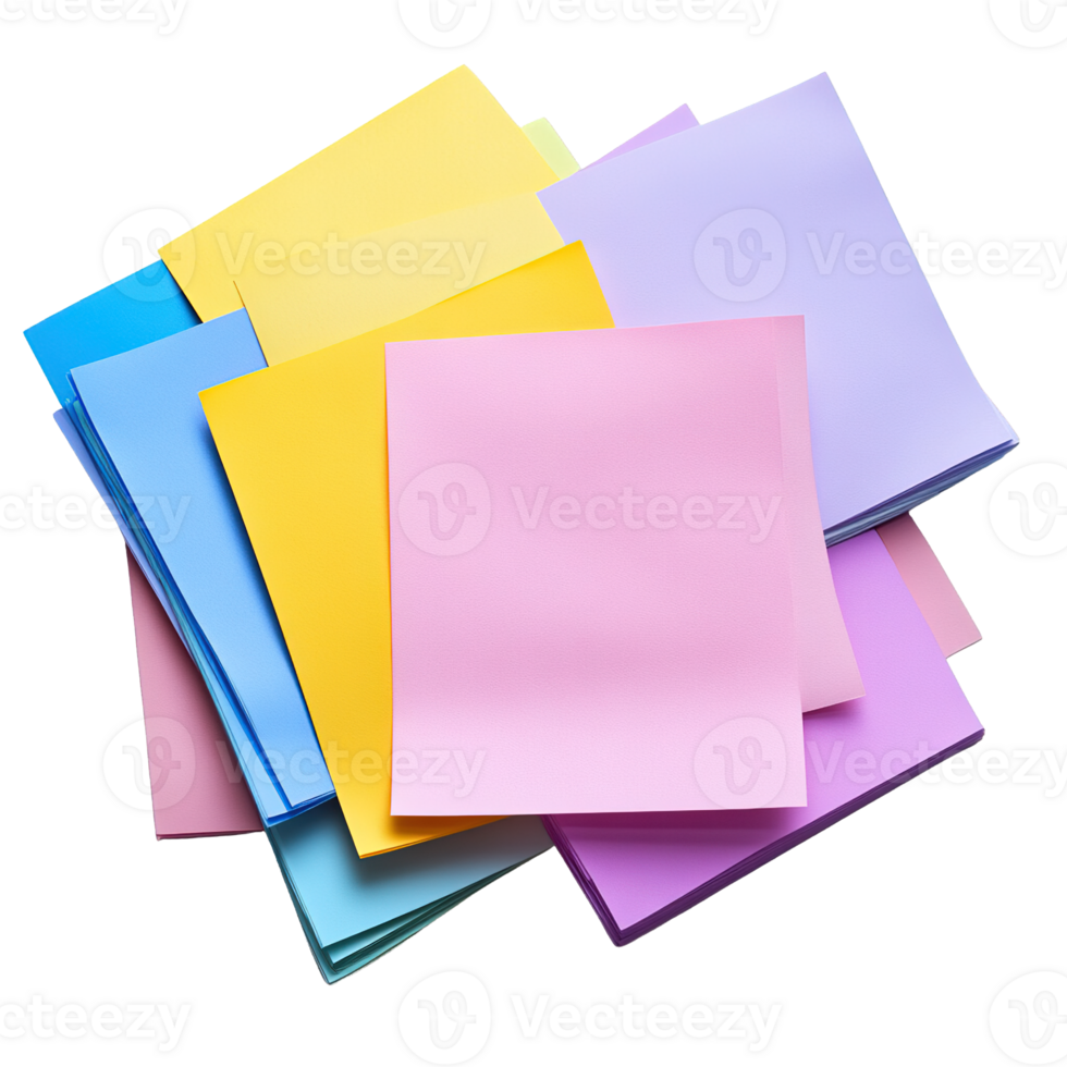 Colorful Sticky Notes for Reminders, Tasks, and Brainstorming Isolated on Transparent Background png