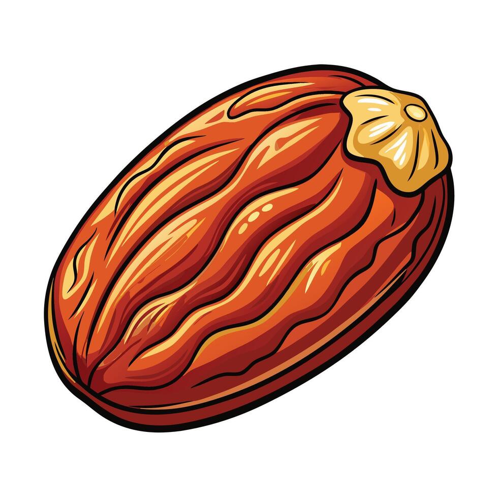 a cocoa pod with a yellow center vector