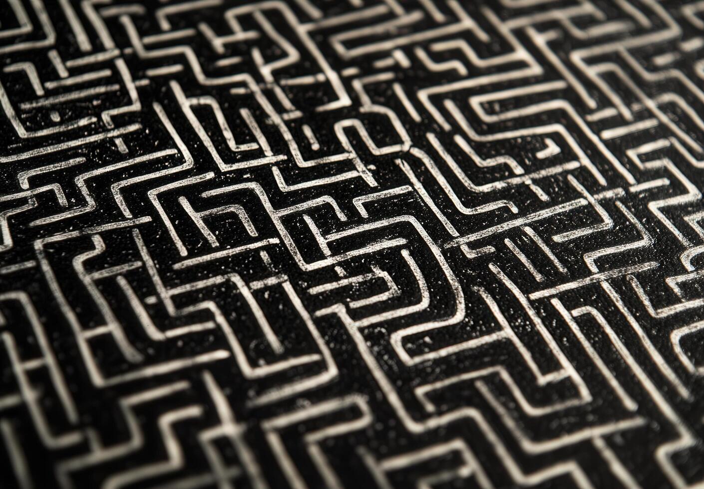 Black And White Intricate Maze Pattern photo