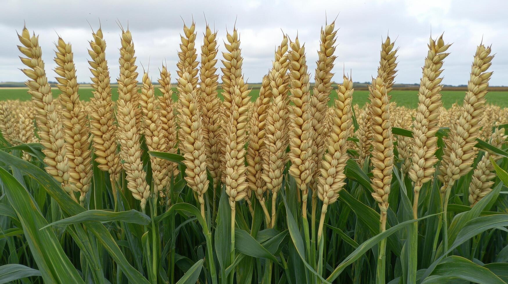 Close Up Of Ripening Wheat Ears In Field photo