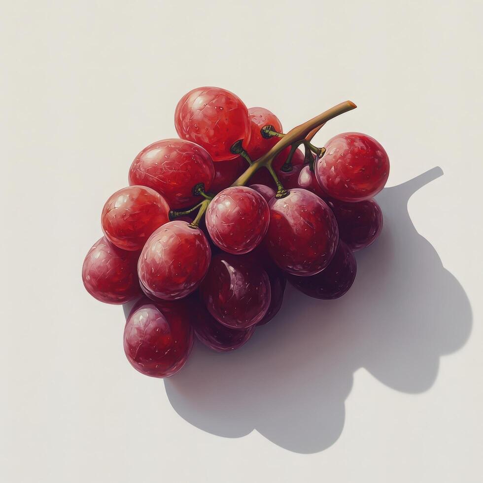 Closeup Red Grapes on White Background photo