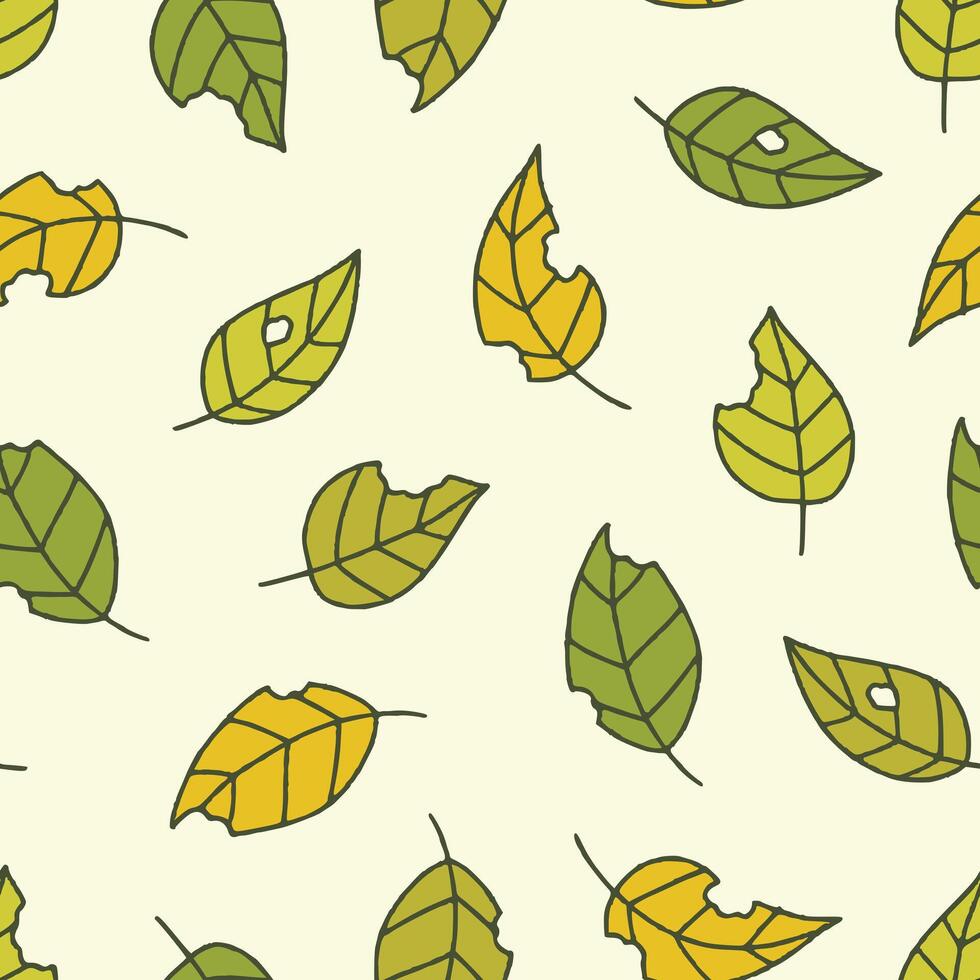 Bitten leaves Pattern Repeat Seamless for Wallpaper Background Cover Packaging vector