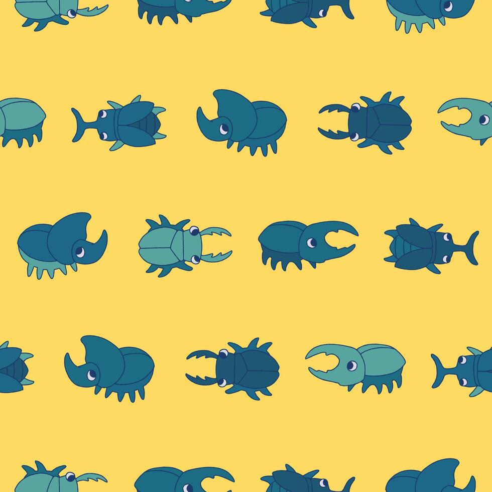 Beetle Seamless Pattern Background for Print Fabric Surface Fashion Wrapping vector