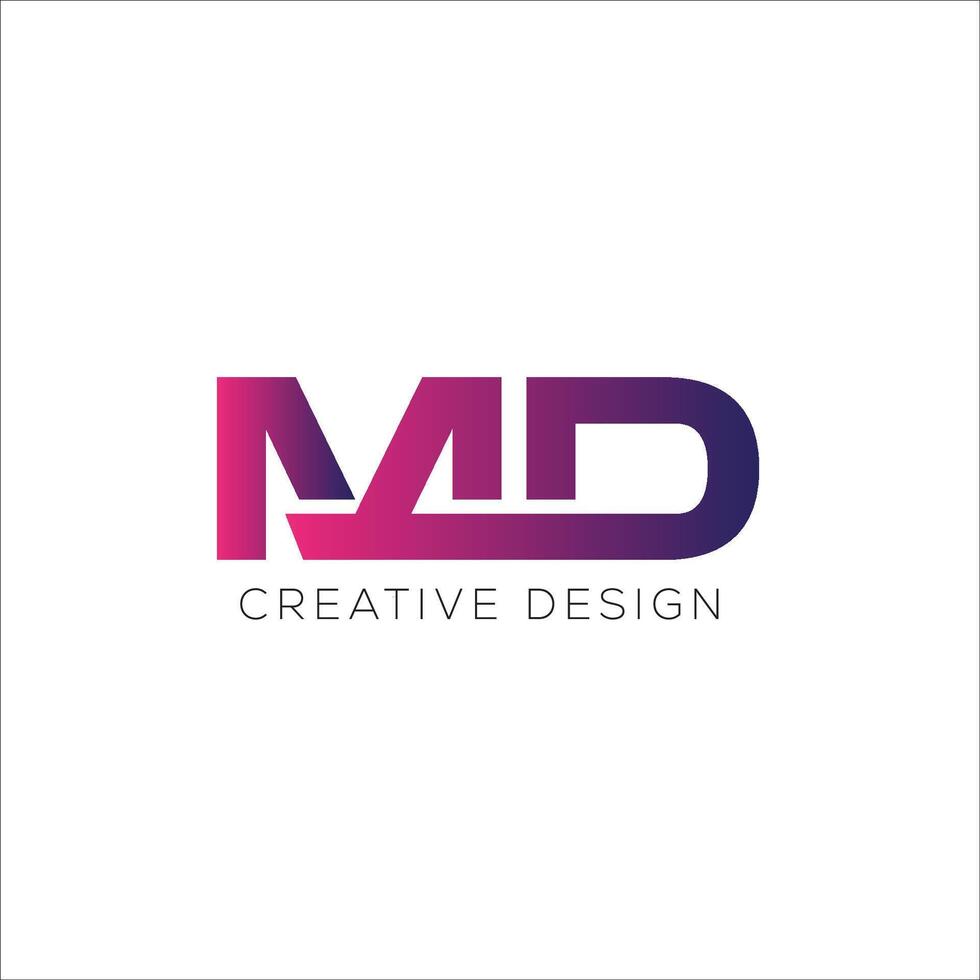 MD initial logo design icon vector