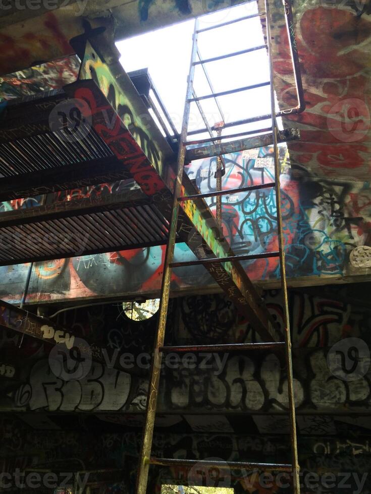Ladder in an Abandoned Building near Los Angeles, California photo