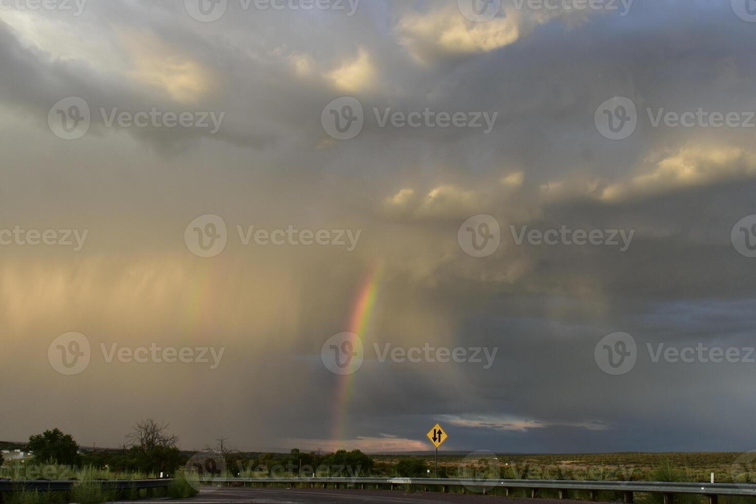 Thunderstorm with Rainbow, Extreme Weather near Holbrook, Arizona photo