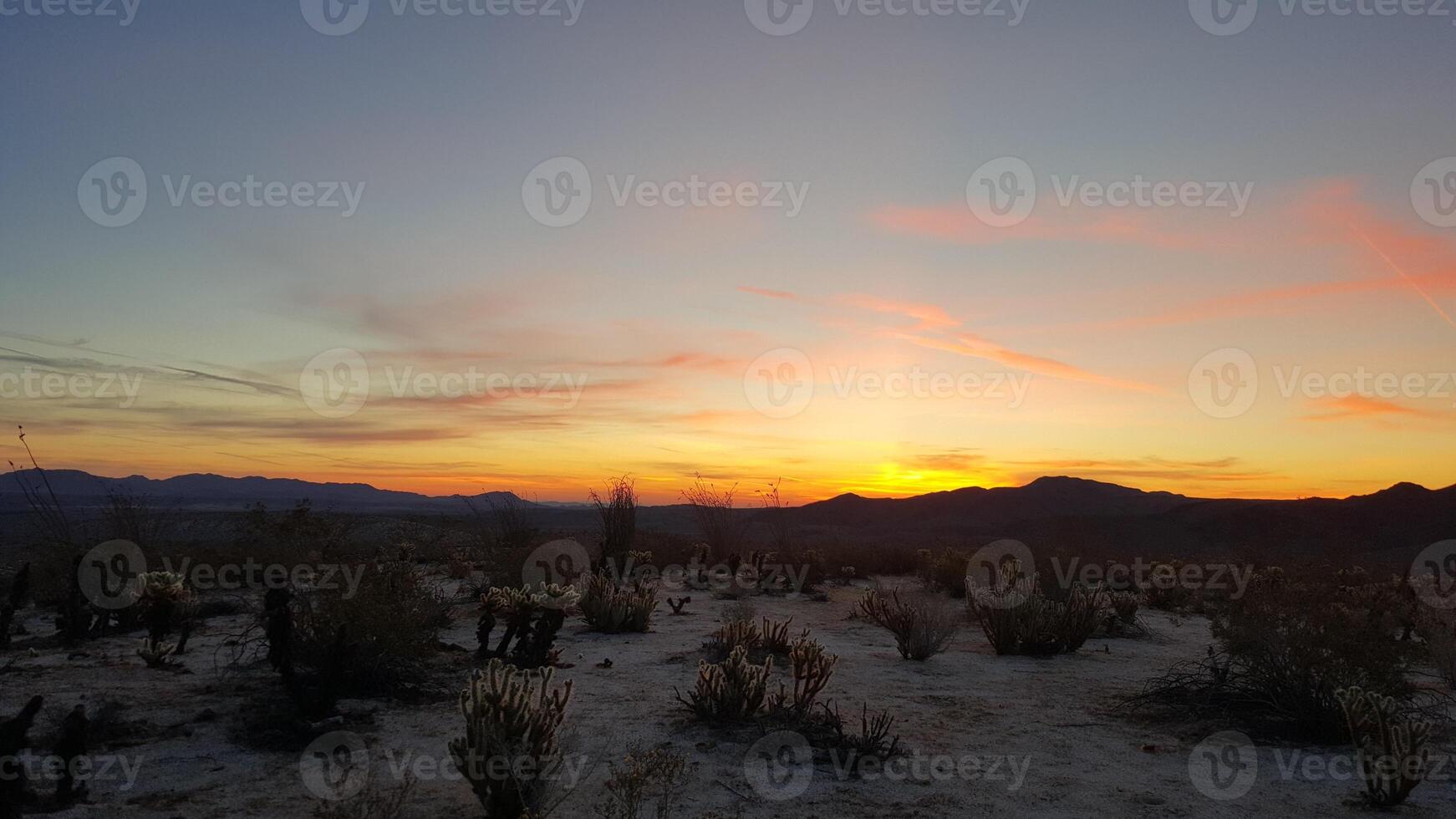 Sunset in Anza Borrego Desert State Park. Beautiful Sky in Southwestern USA photo