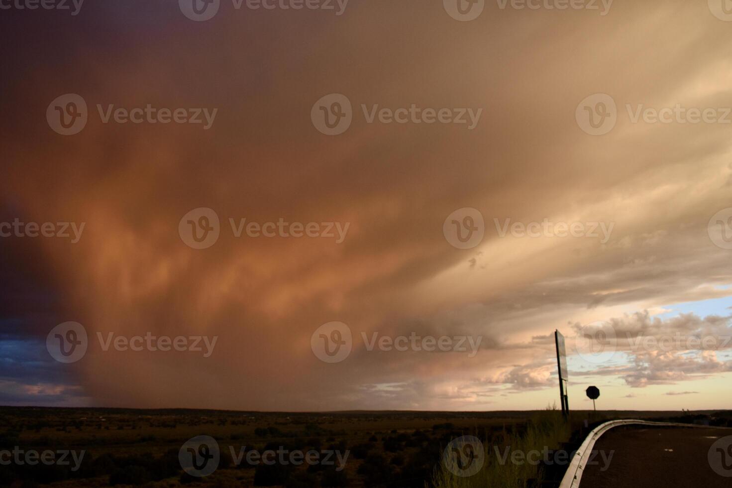 Thunderstorm at Sunset Extreme Weather near Holbrook, Arizona photo