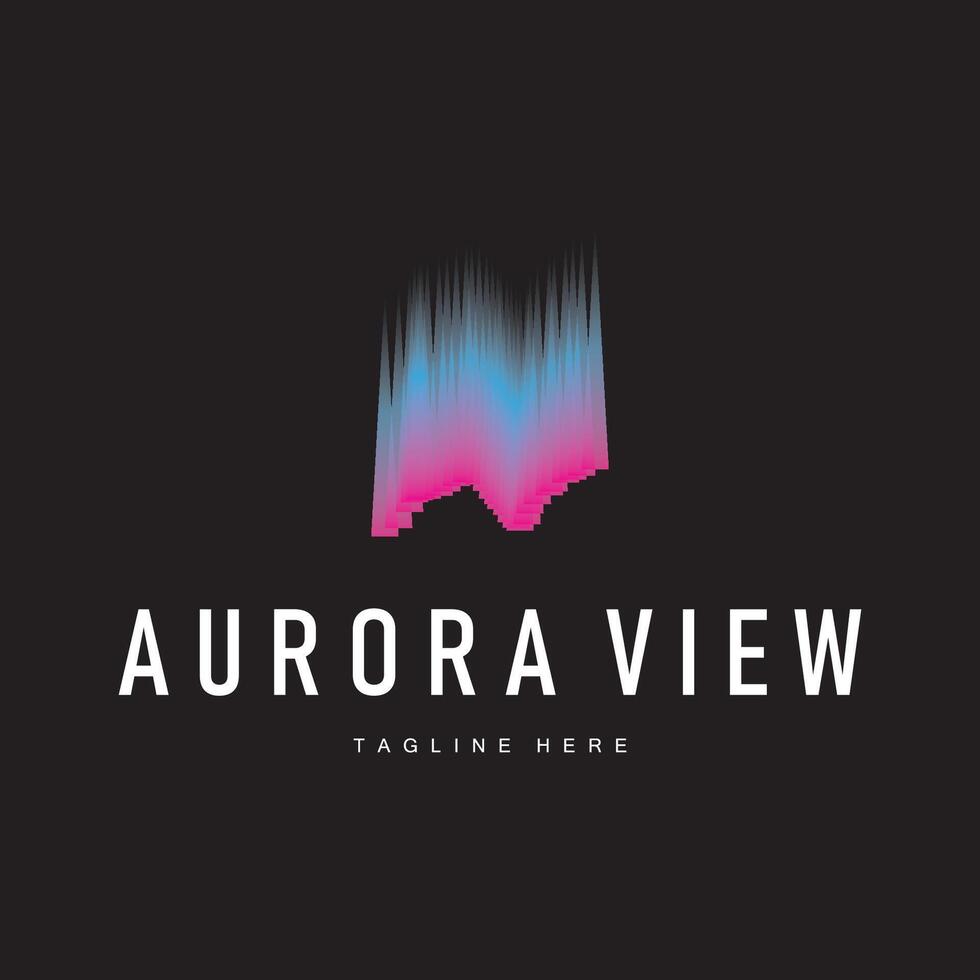 aurora logo view design simple minimalist illustration of beautiful sky nature scenery template vector