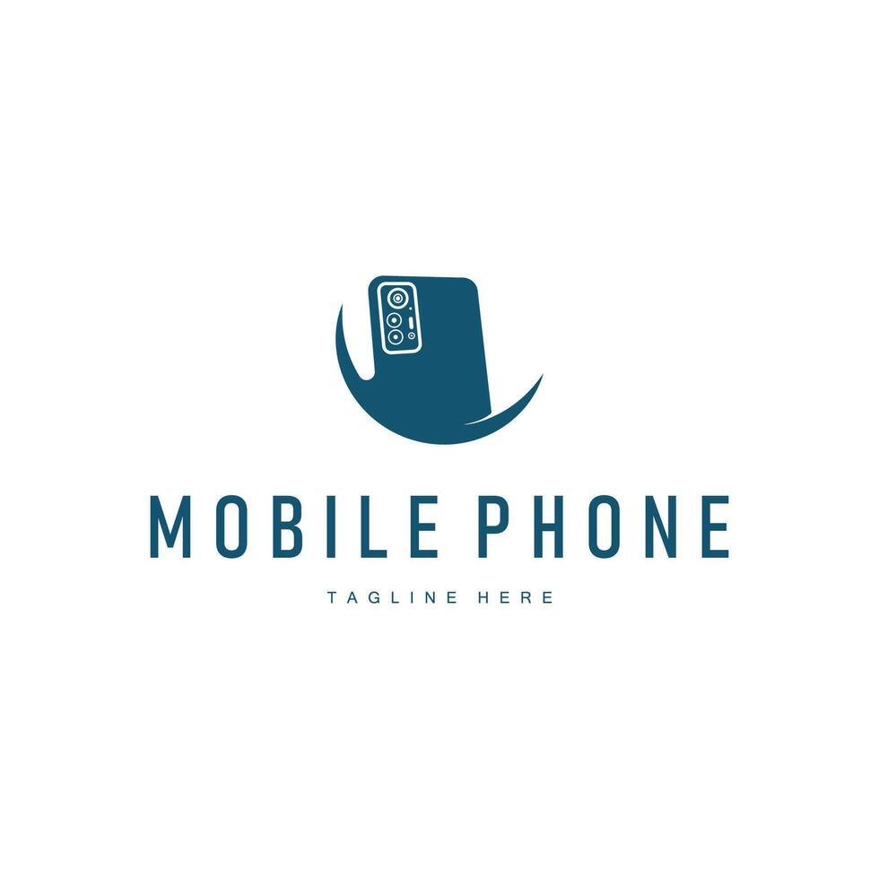 mobile phone logo design concept smart device product or business vector
