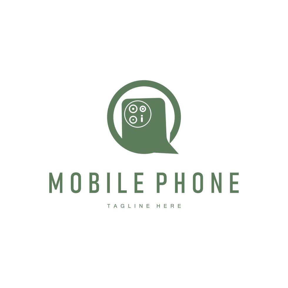 mobile phone logo design simple concept smart device brand product or business vector