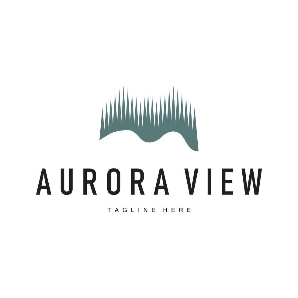 aurora logo view minimalist illustration of beautiful sky nature scenery template vector