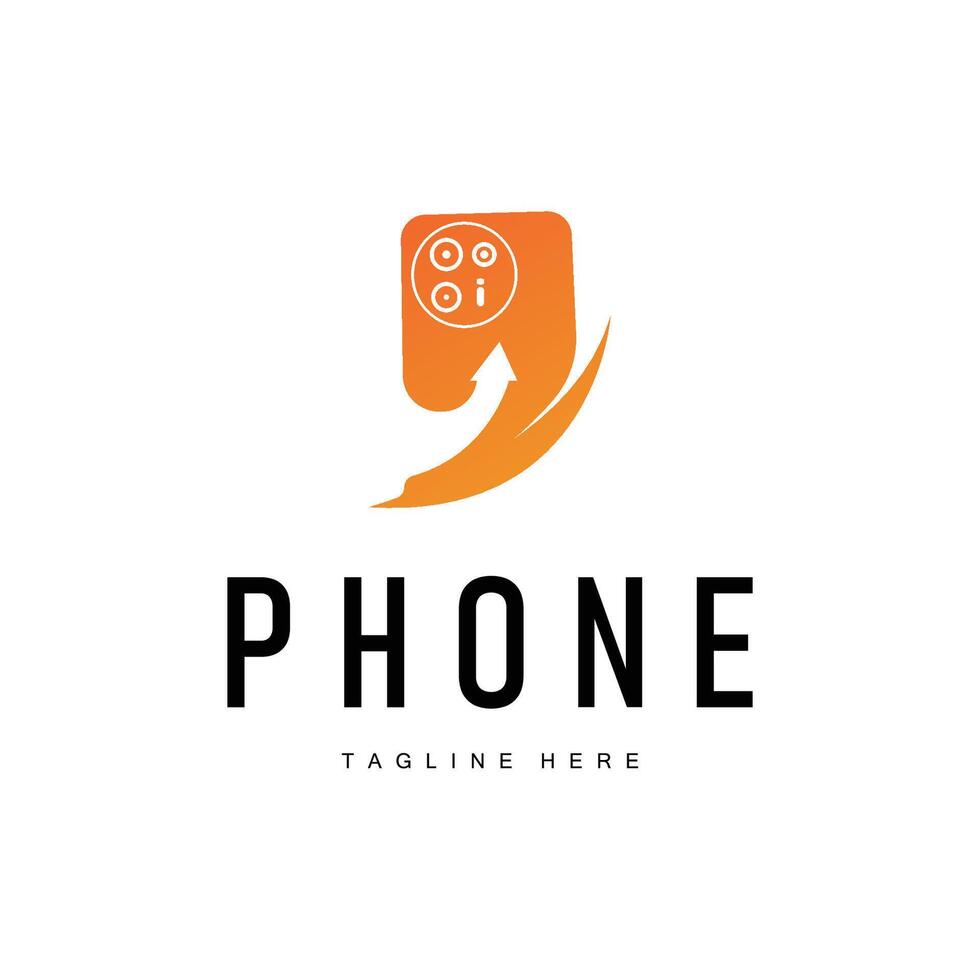 mobile phone logo simple concept smart device illustration template symbol brand product or business vector