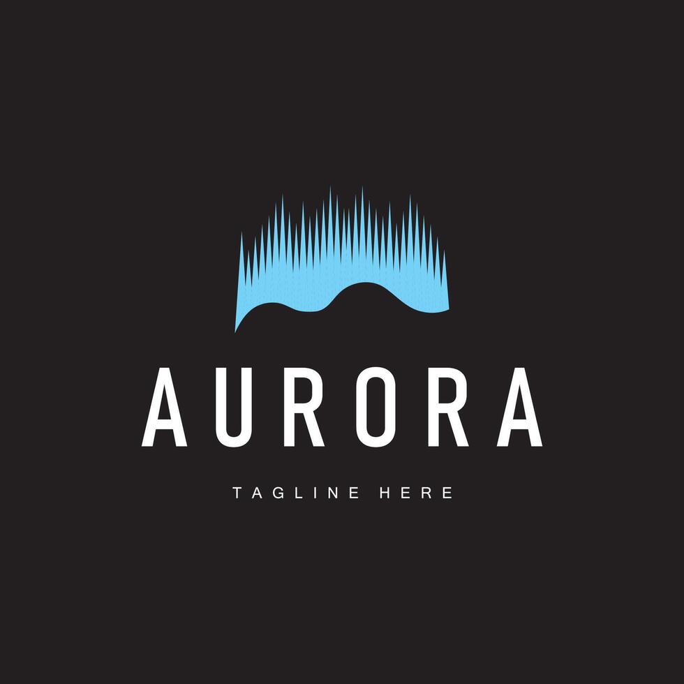 aurora logo view design minimalist illustration of beautiful sky nature scenery template vector