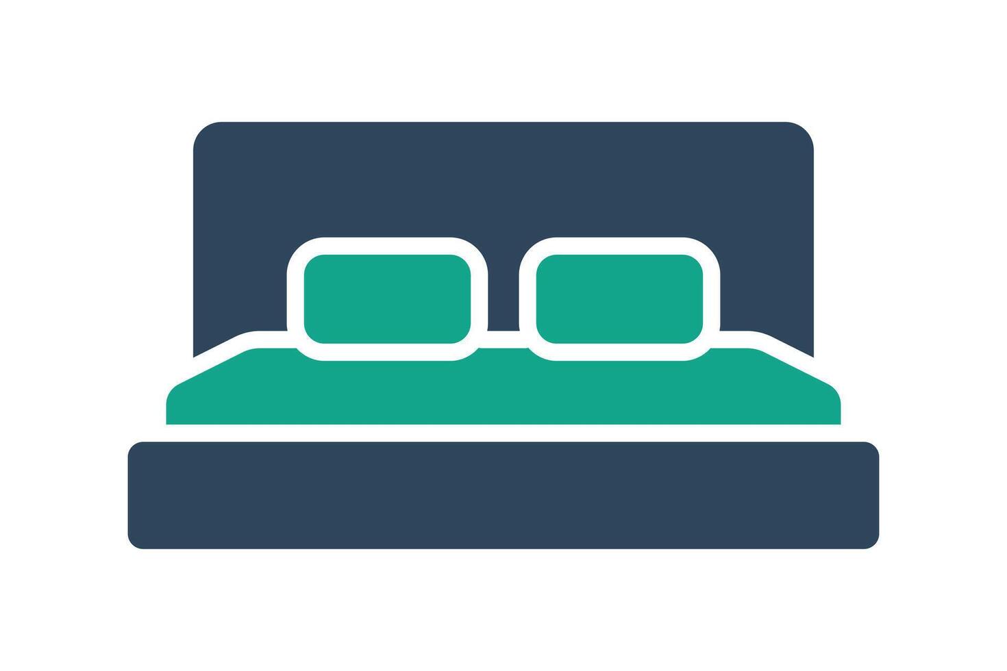 Bed icon. solid icon style. icon related to furniture. furniture elements illustration vector