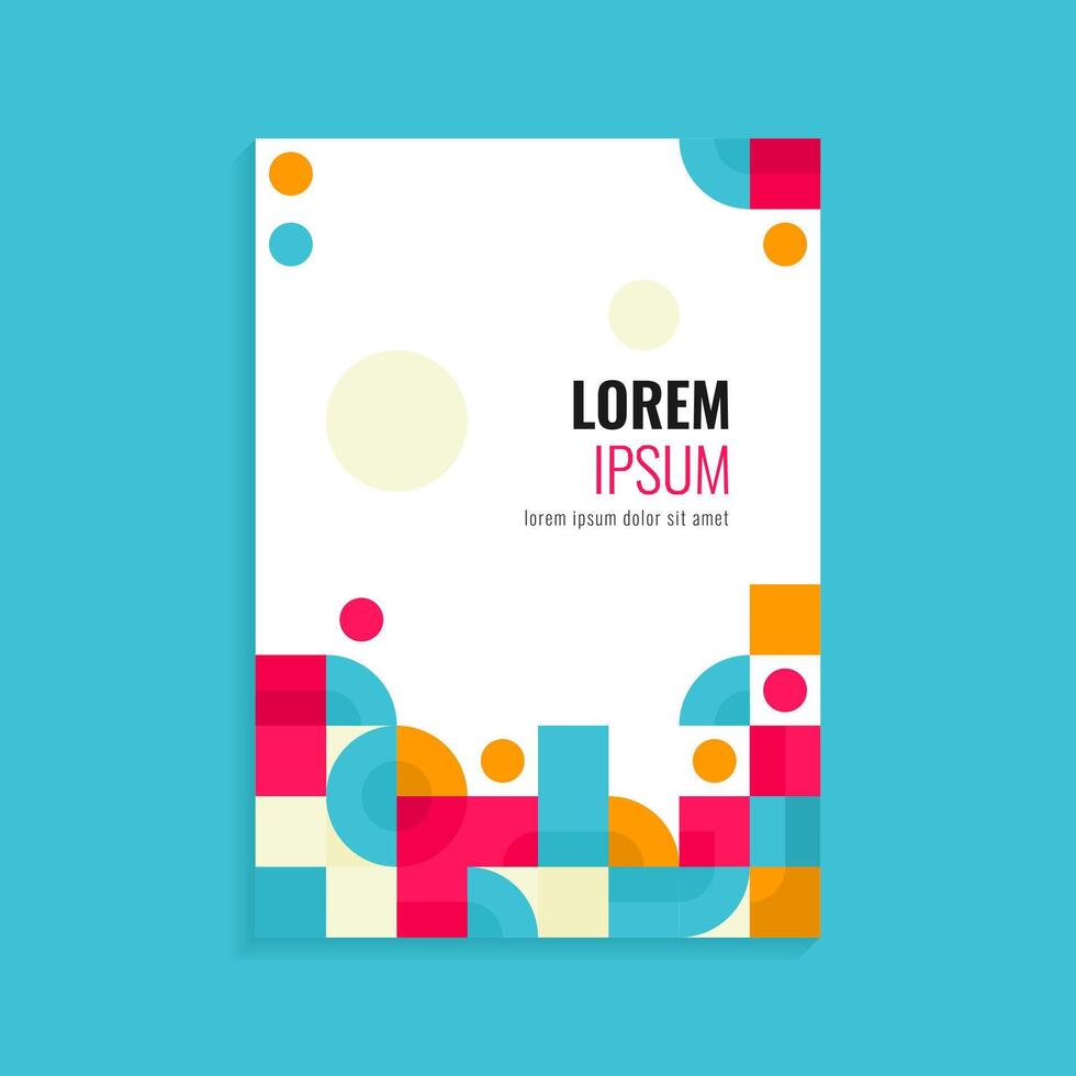 Abstract Geometric Rounded Square Mosaic for Book Cover or Poster vector
