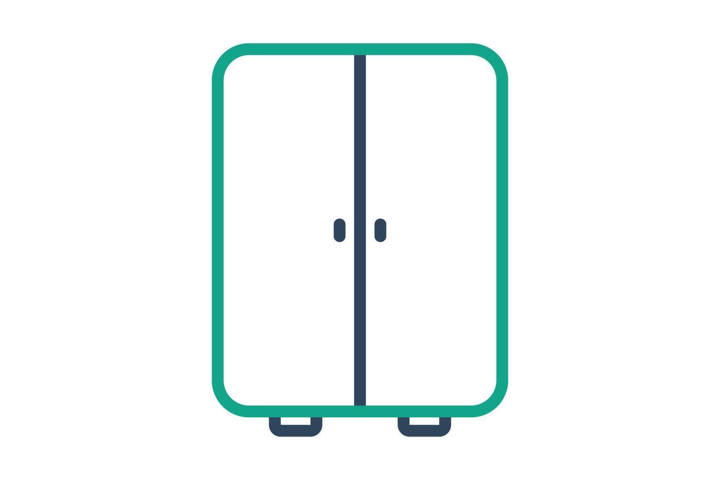 Cabinet icon. line icon style. icon related to furniture. furniture elements illustration vector