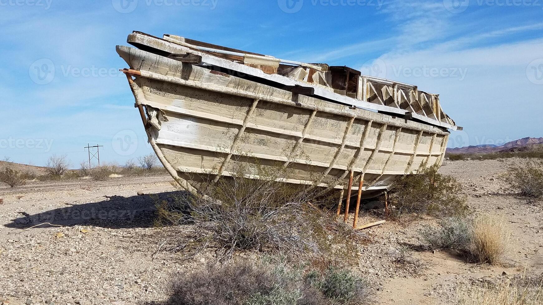 Abandoned Boat in the Desert, Bradshaw Trail, California, USA photo