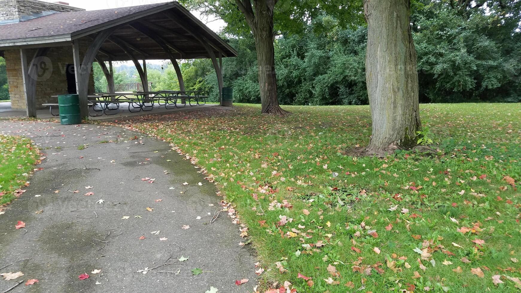 Quiet Path and Pergola at Bushnell Park, Burlington, Wisconsin photo