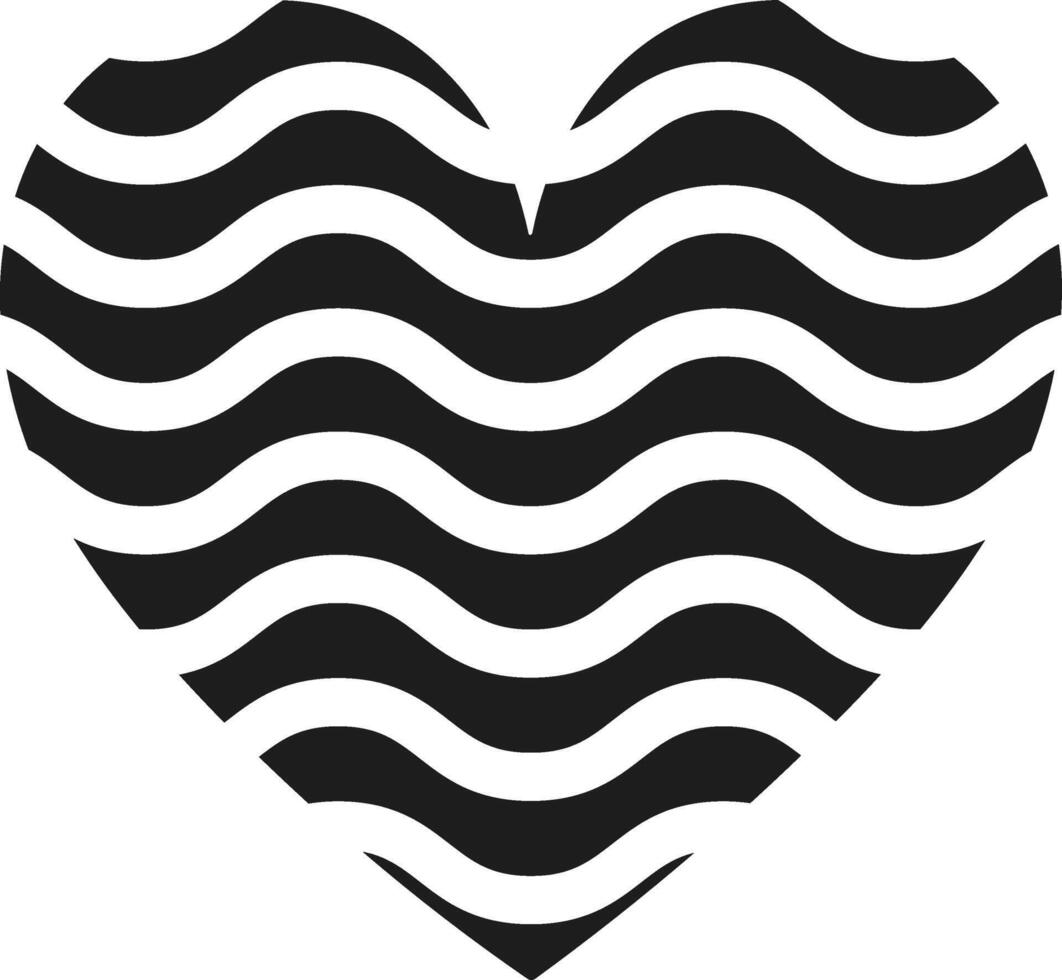 Wavy Heart Silhouette - Abstract Love Symbol vector