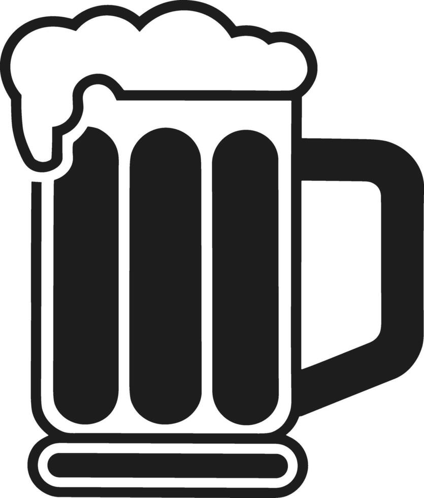 Beer Mug with Foam Silhouette Icon vector