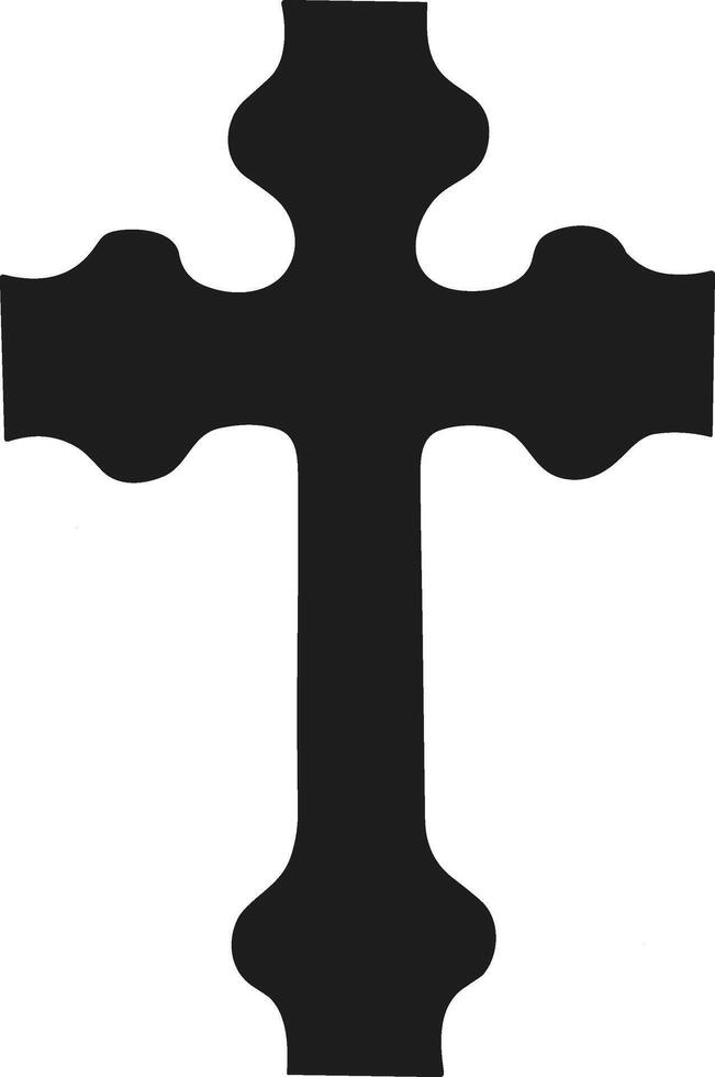 Ornate Cross Illustration - Elegant Religious Symbol for Spiritual and Faith-Based Designs vector