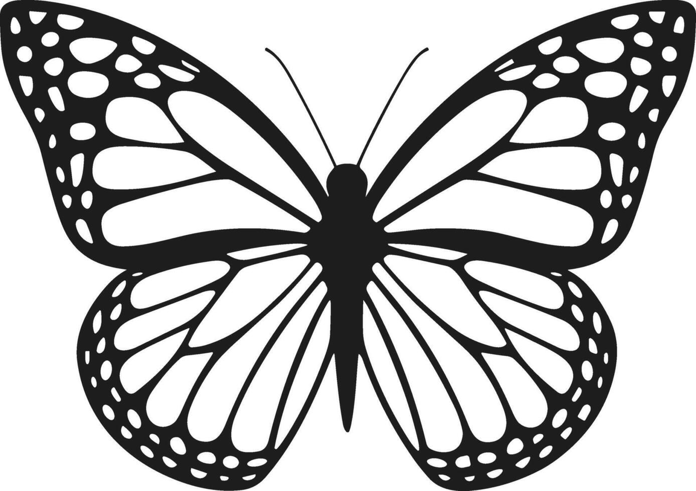 An Elegant Monarch Butterfly Silhouette Illustration vector