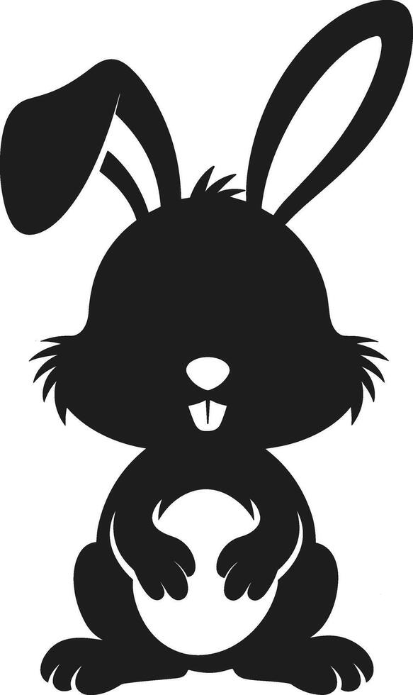 Cute Easter Bunny Silhouette Holding an Egg - Illustration vector