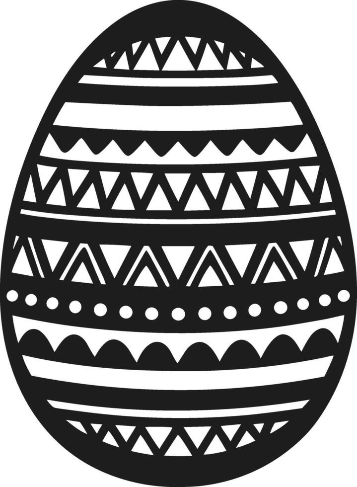 Easter Egg Silhouette - Decorative Patterned Egg Illustration vector