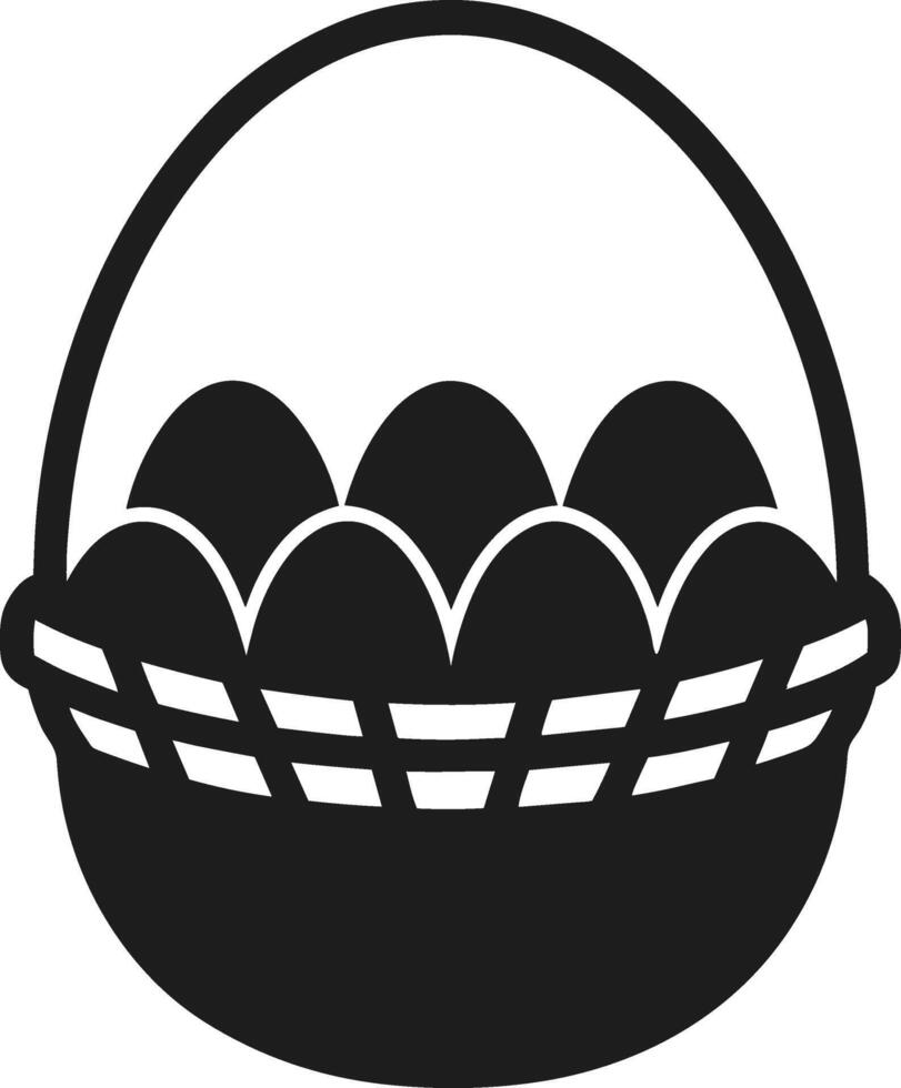 Egg Basket Silhouette - Easter and Farm Design vector