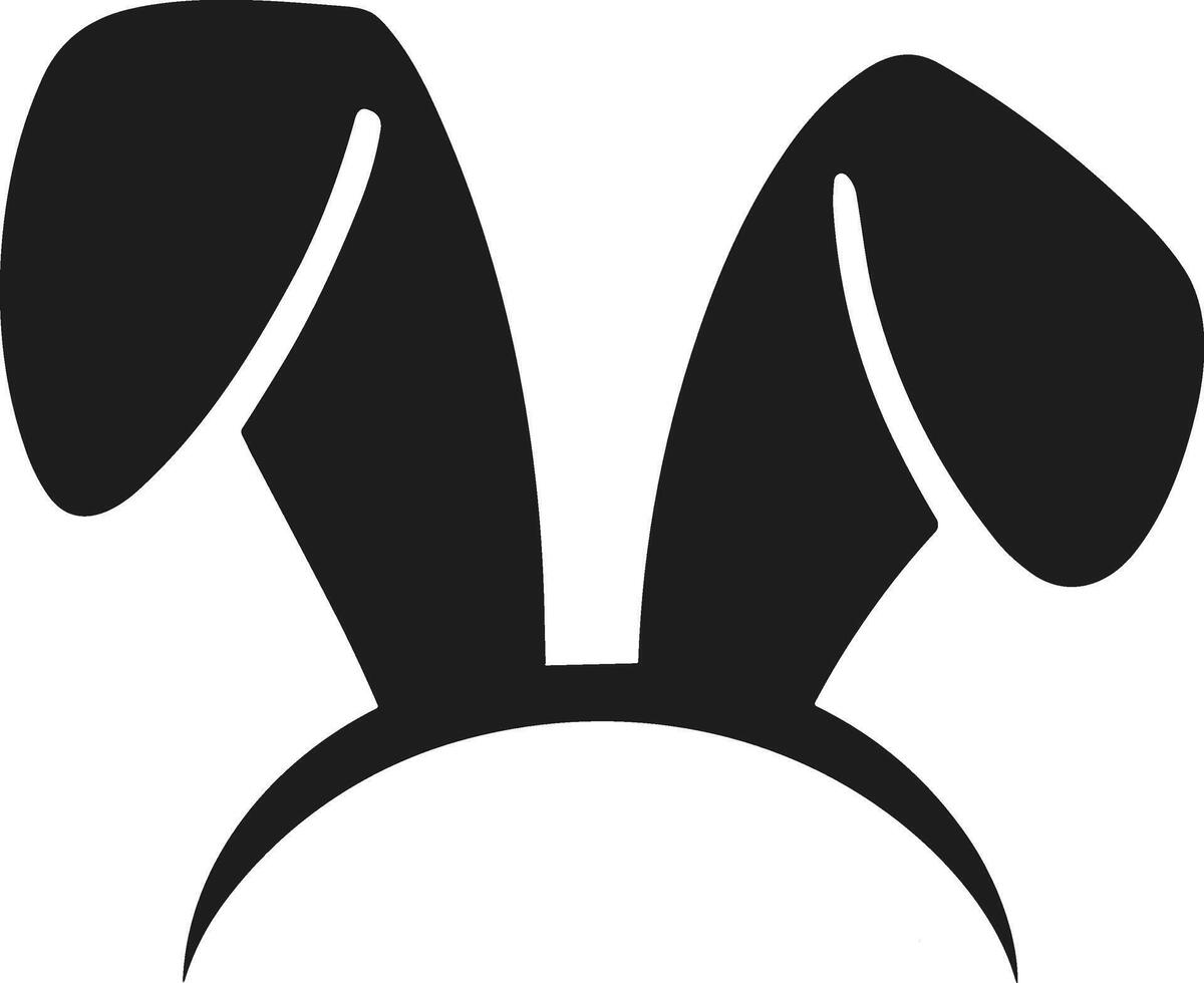 Cute Bunny Ears Silhouette - Fun Easter Headband Illustration vector