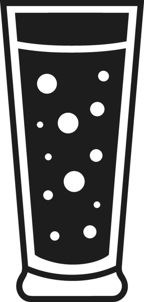 Bubbly Drink Glass Silhouette Illustration - Soda, Beverage Icon vector