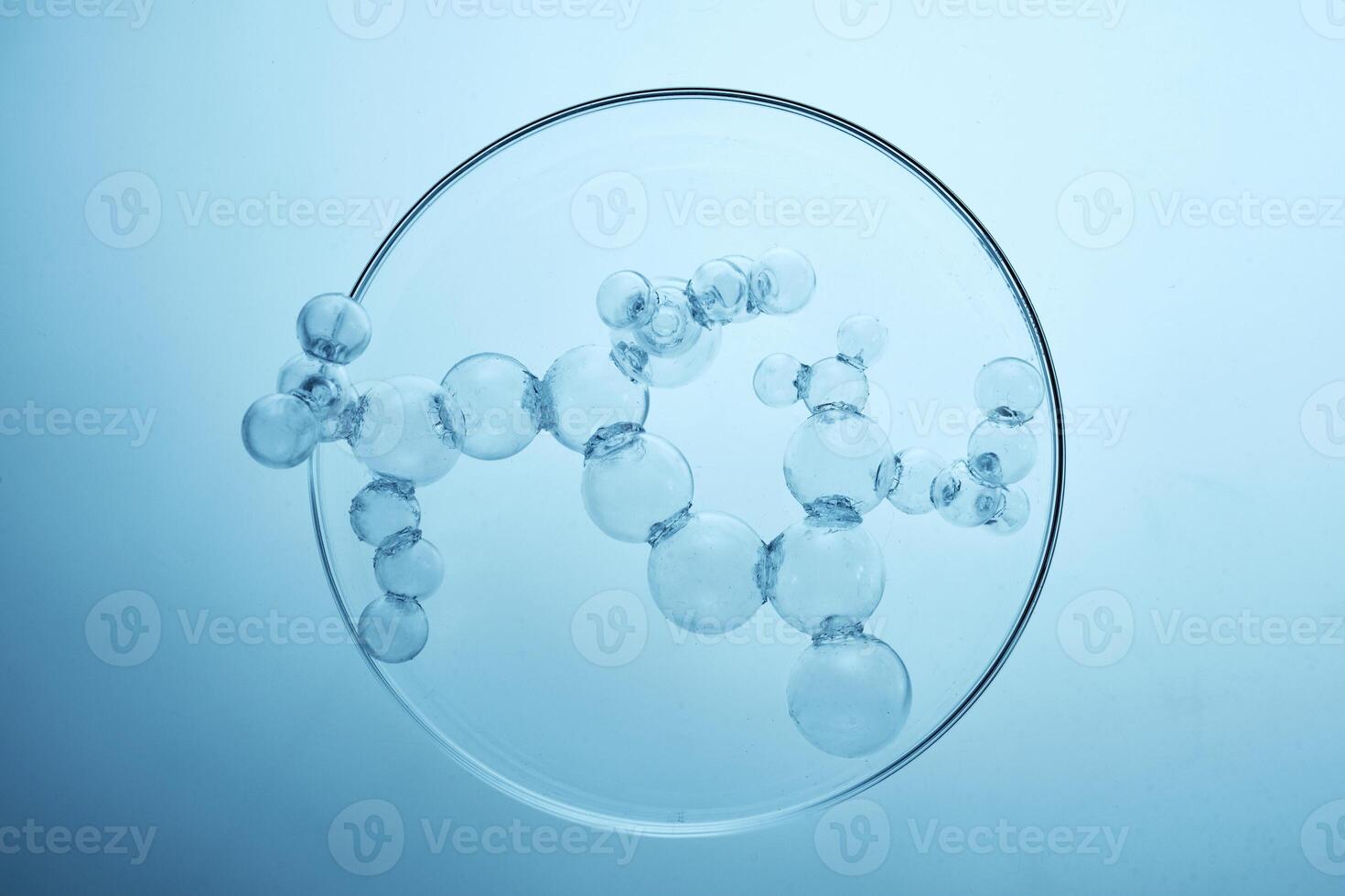 Abstract cosmetic laboratory. Chemical laboratory research. Cosmetic Essence Molecule Bubble photo