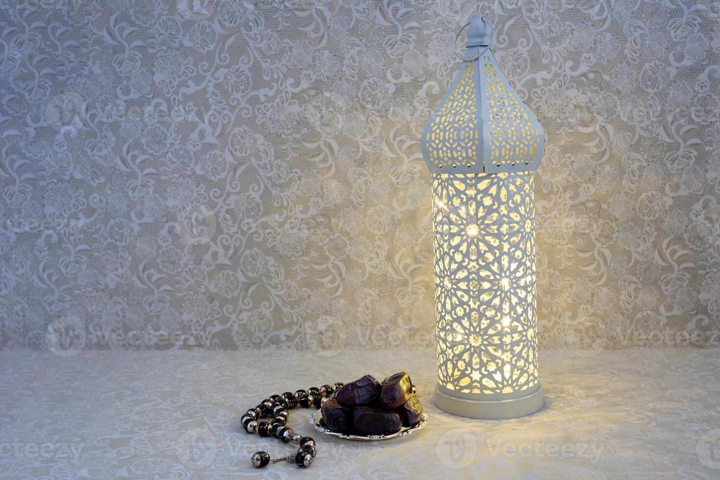 Ramadan Kareem. Eid al Fitr. Lantern and Dates photo