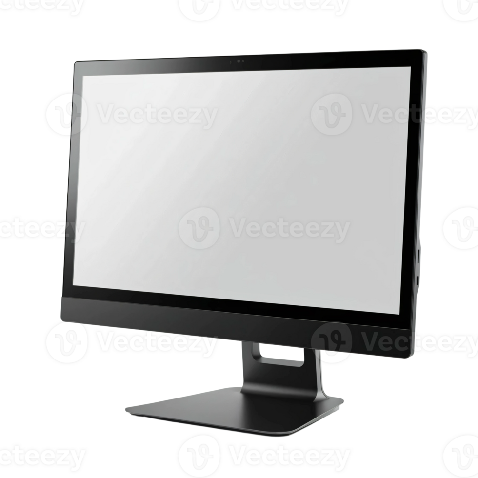 A desktop computer with a white screen png