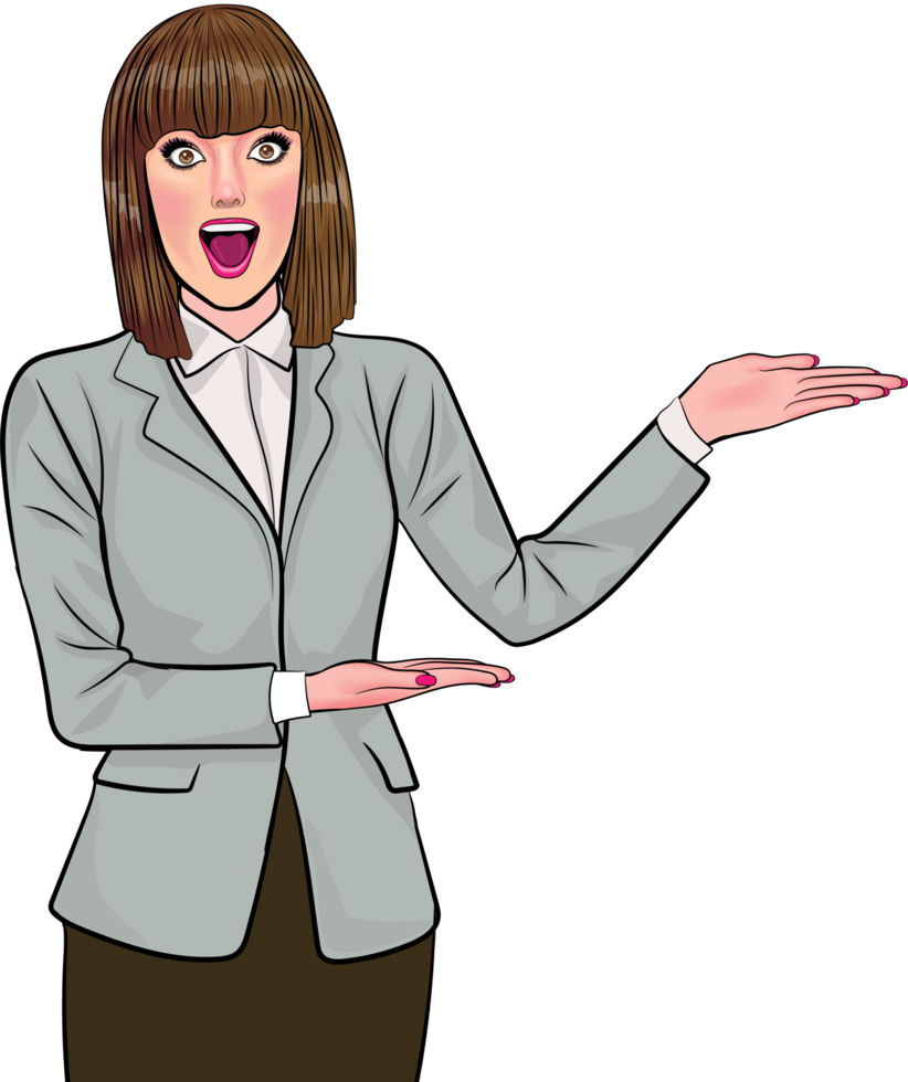 A confident beautiful girl in a sexy fashion outfit makes the OK sign with an excited gesture. png