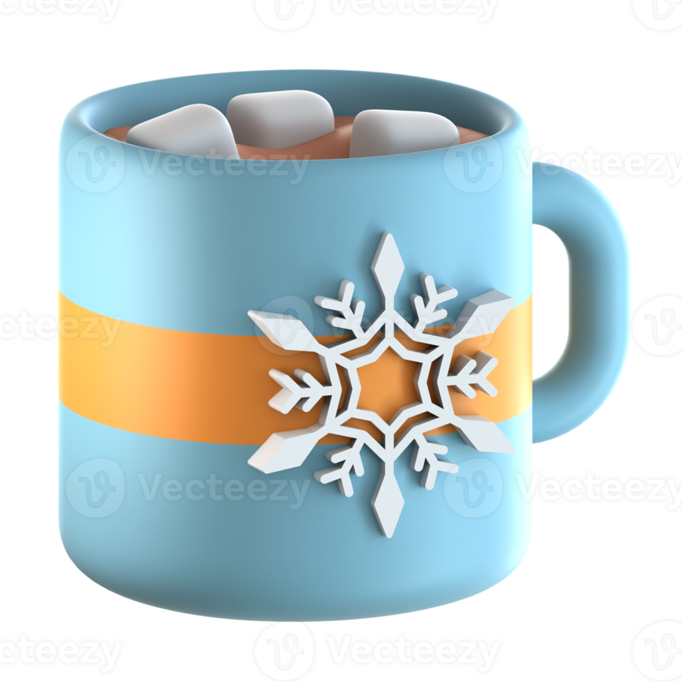 A blue mug with snowflakes on it png