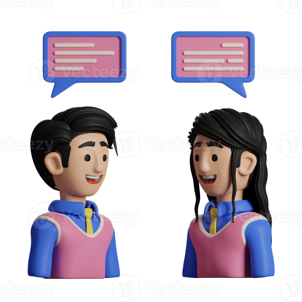 Two people with speech bubbles on their heads png