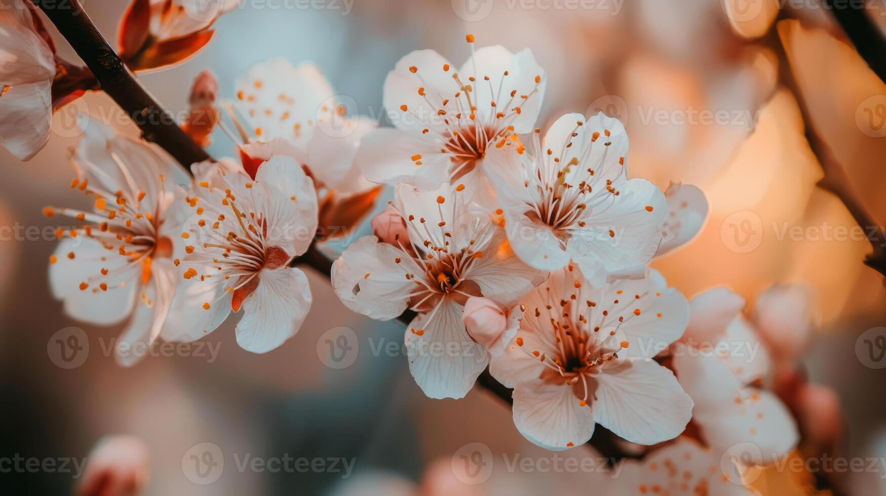 A close up of a cherry blossom photo