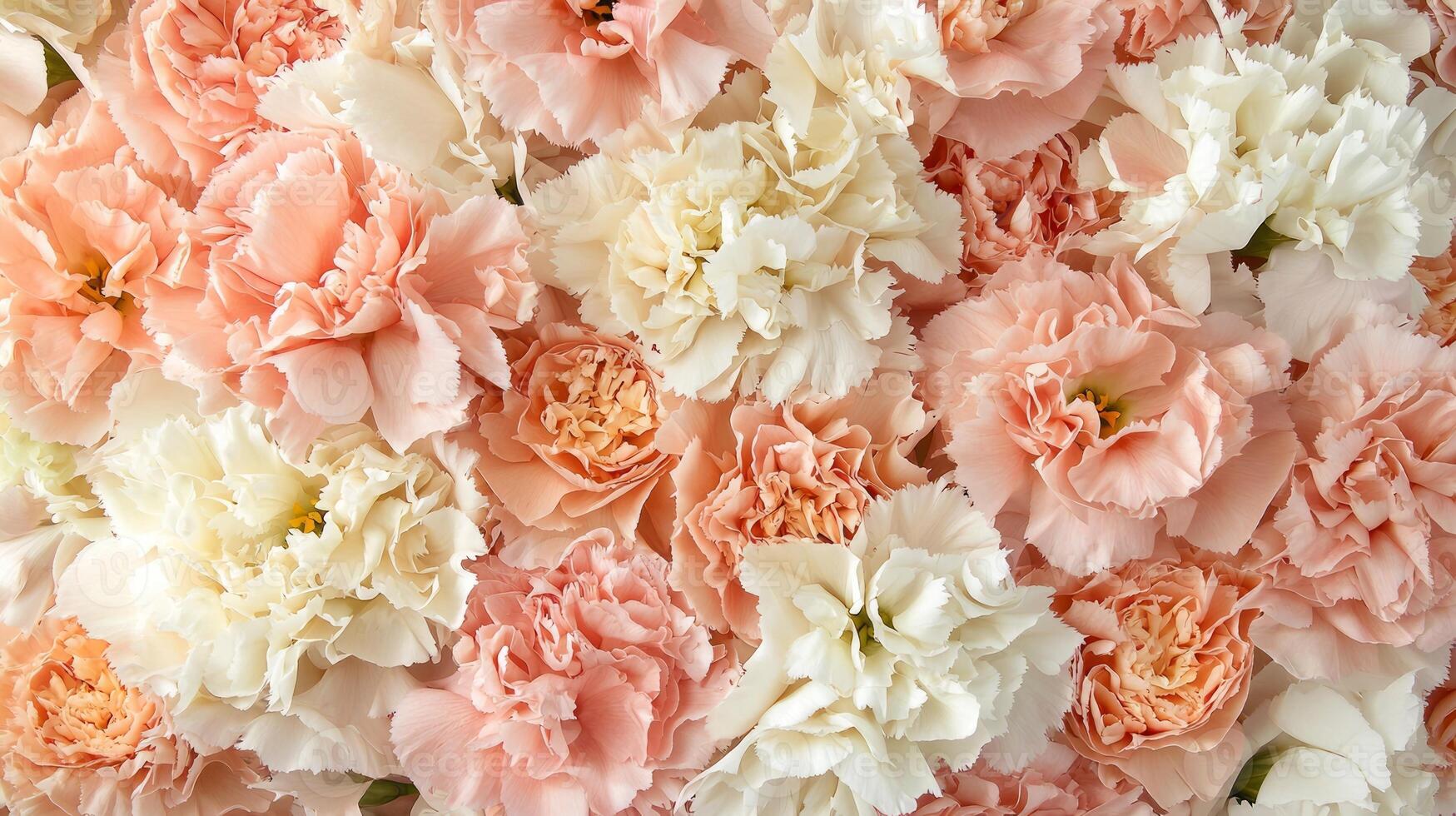 A large group of pink and white carnations photo