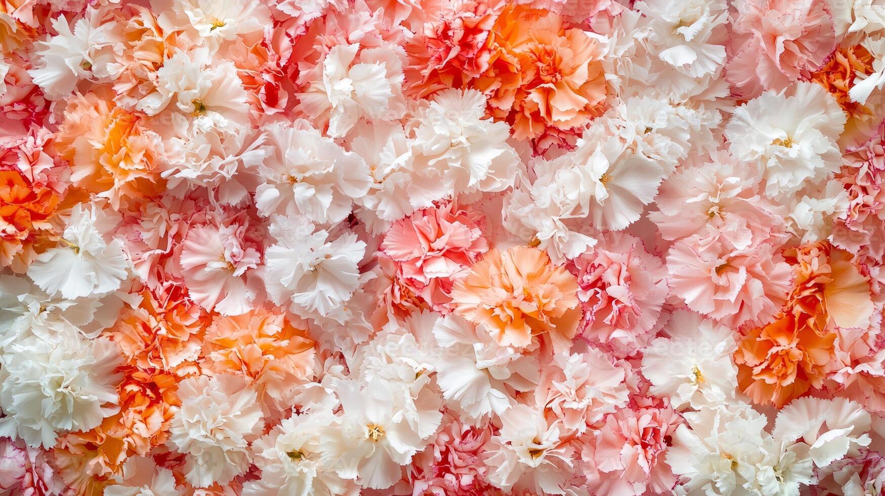 A large group of white and pink flowers photo