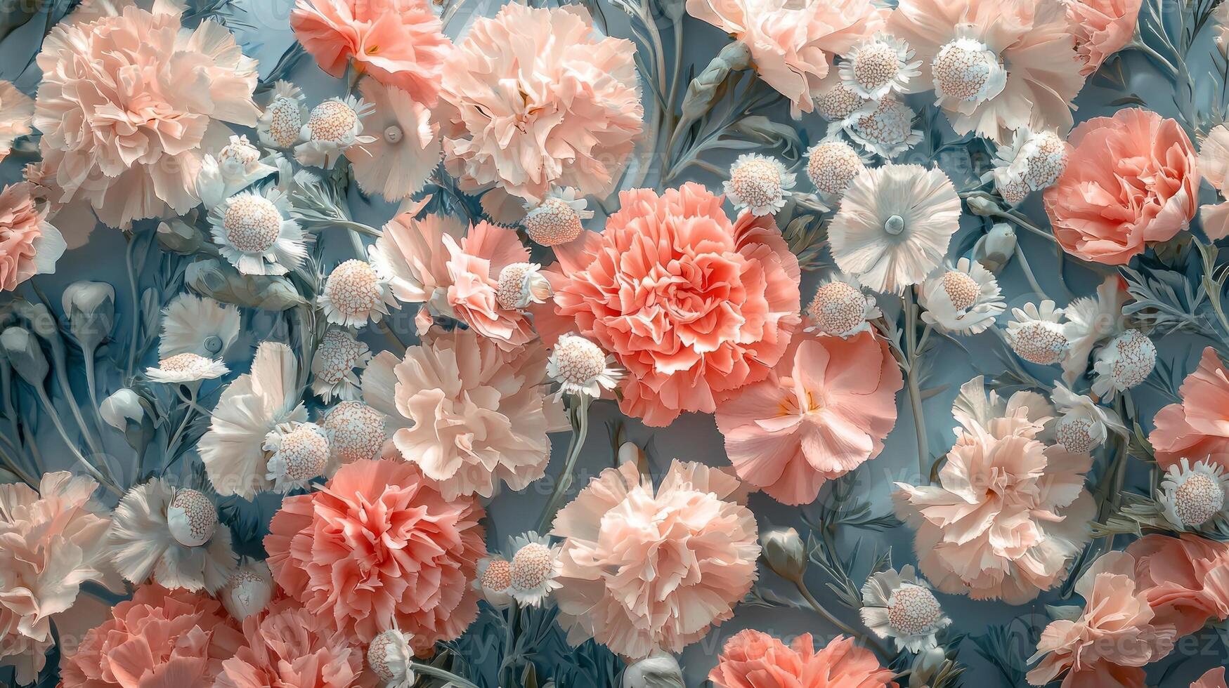 A large group of pink and white flowers photo