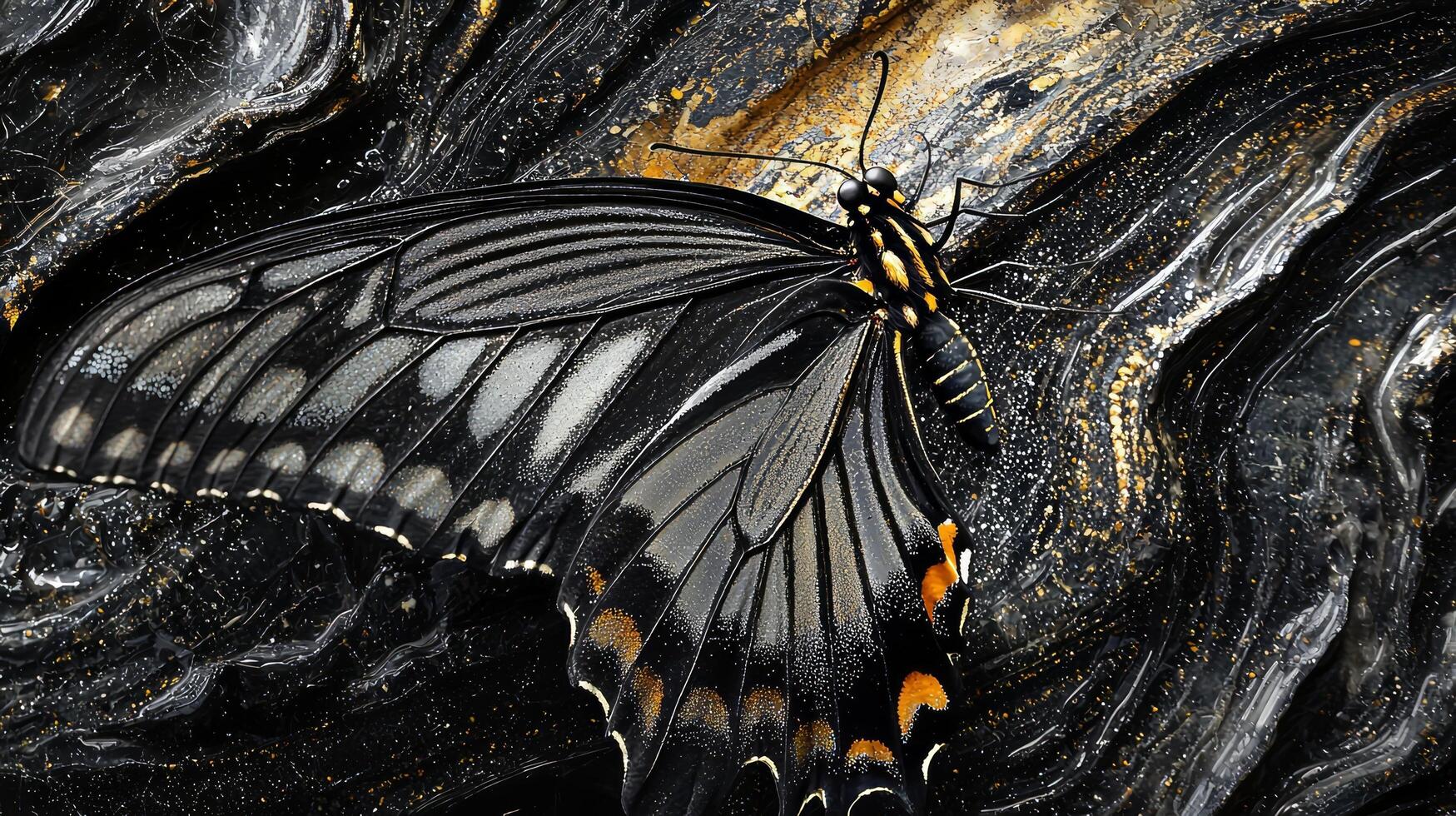 A black and white butterfly photo