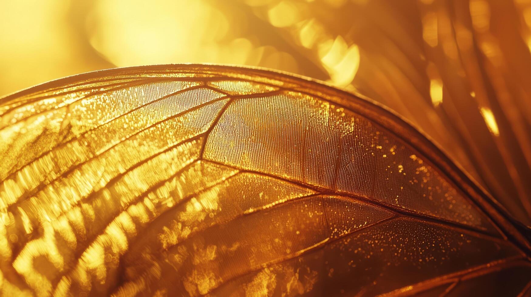 A close up of a leaf with sunlight shining through it photo