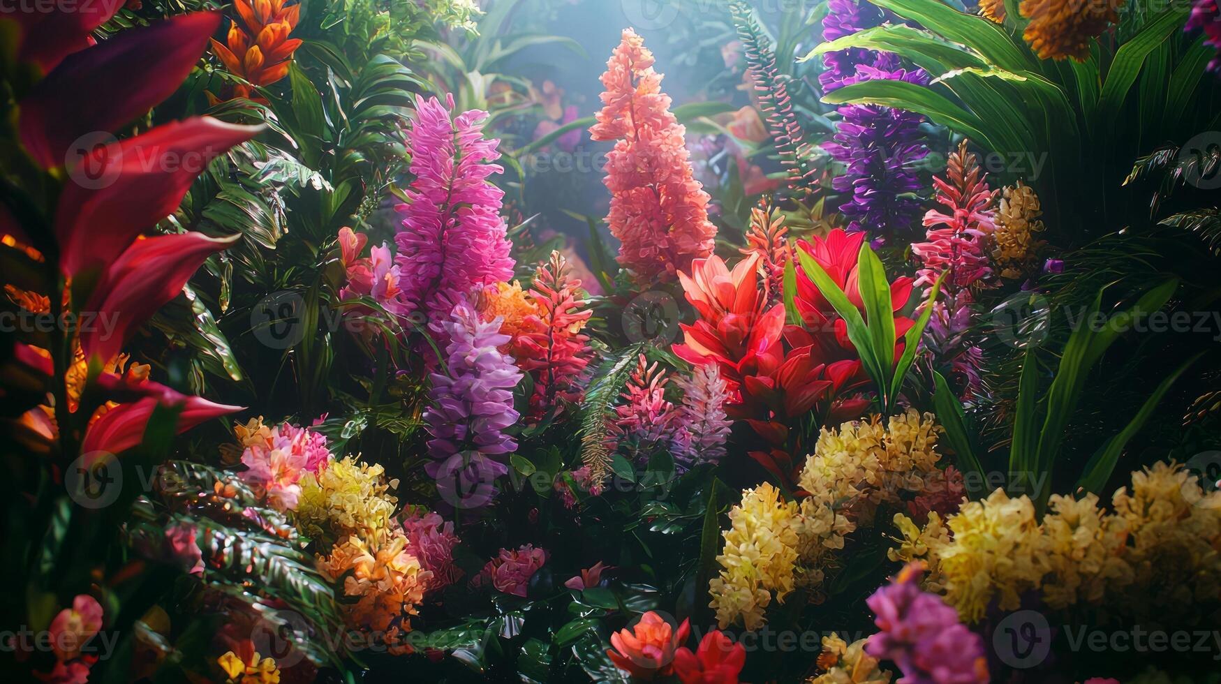 A colorful flower garden with bright flowers photo