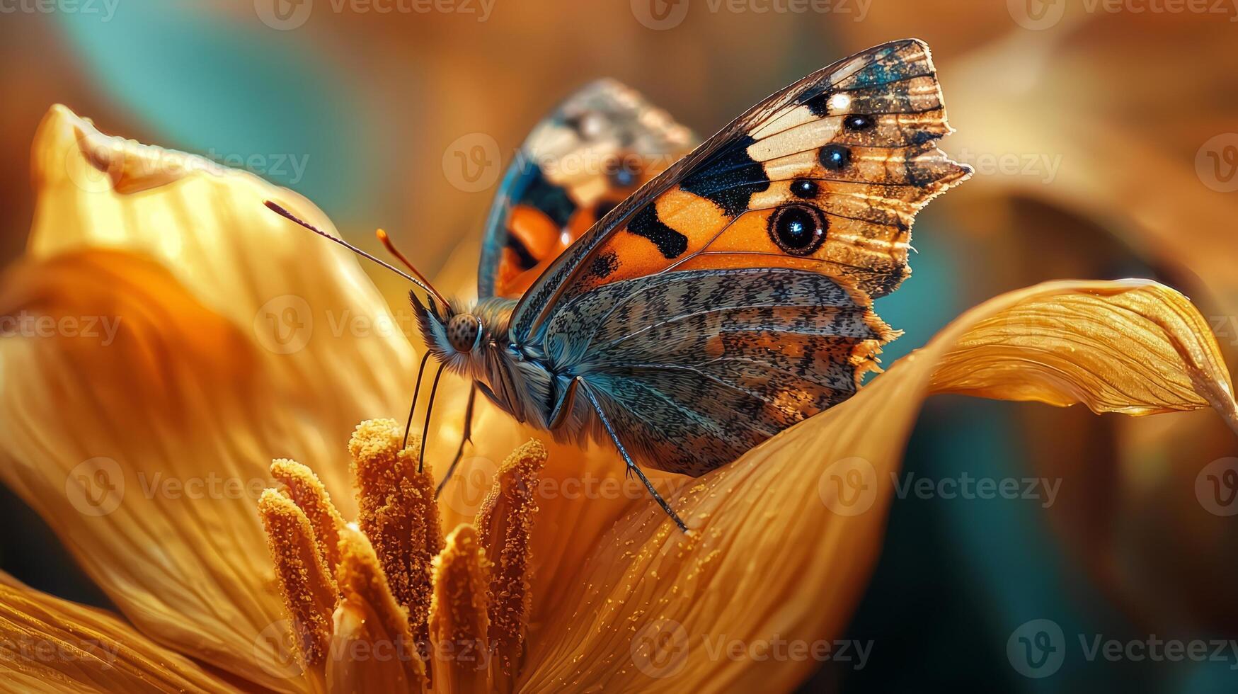 Butterfly on flower wallpaper photo