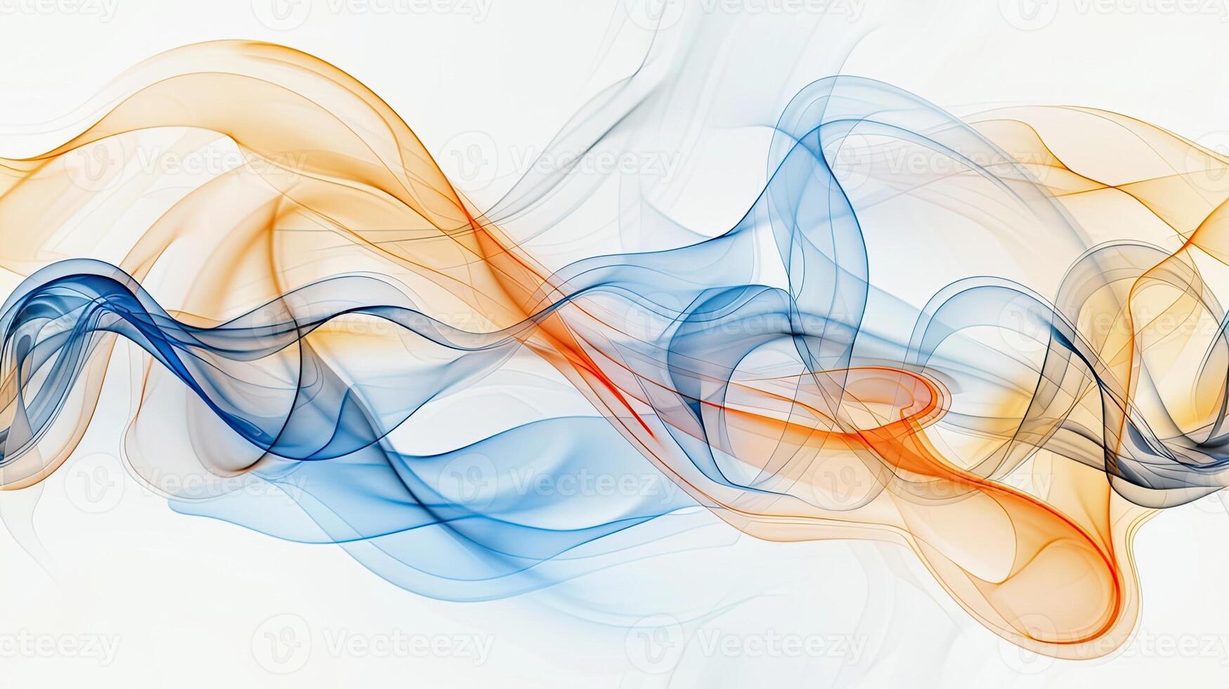 Abstract background with orange and blue smoke photo
