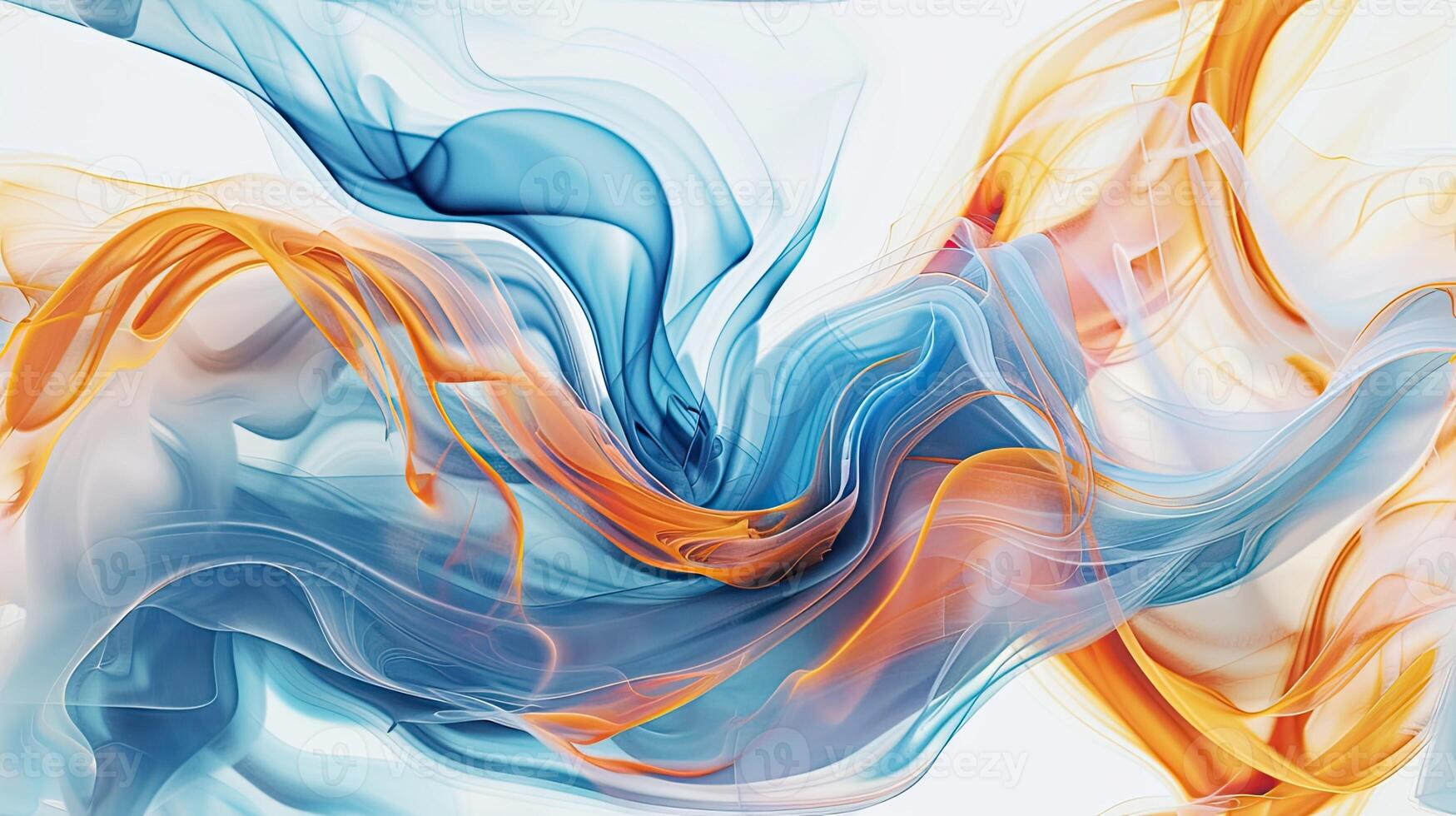 A blue and orange abstract painting photo