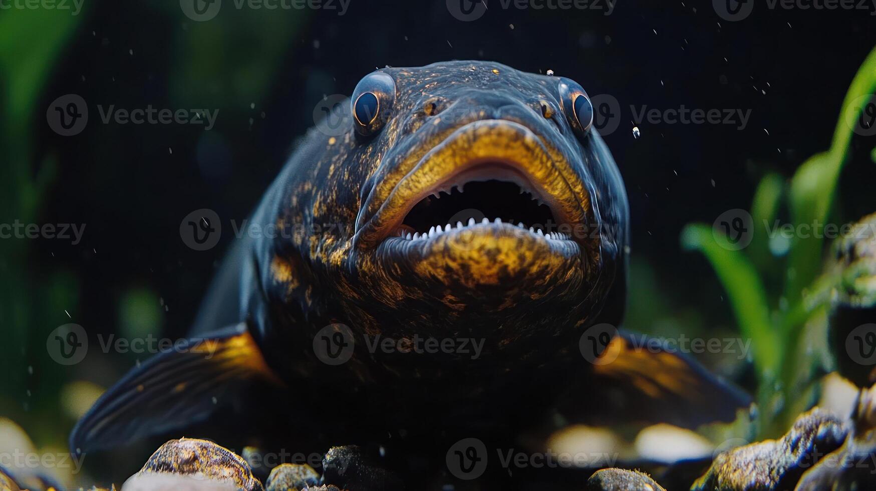 A fish with its mouth open and its mouth open photo